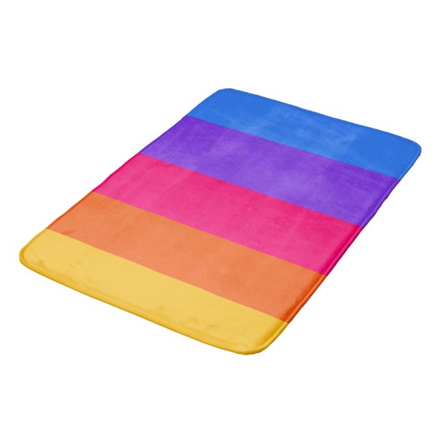 Rainbow Stripes Bath Mat (Angled)