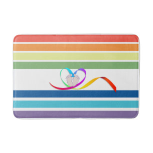 Rainbow Stripes Bath Mat