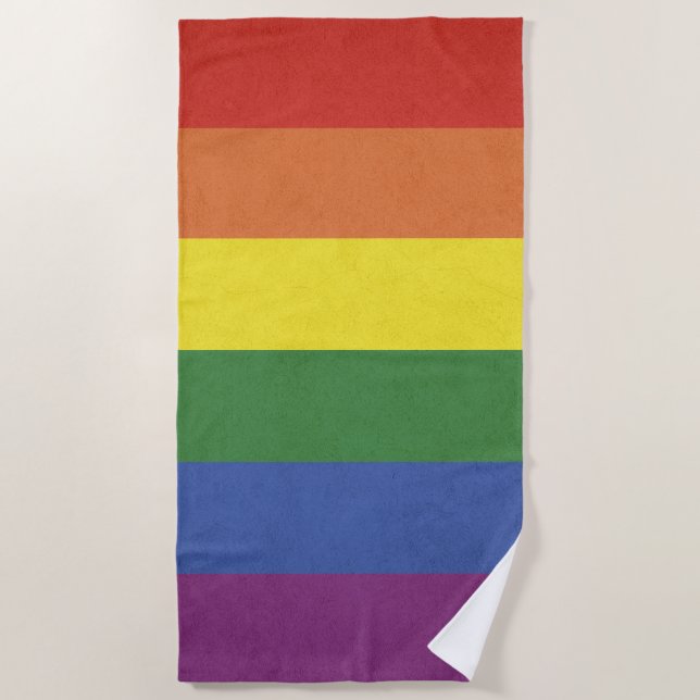 Rainbow stripes beach towel (Front)