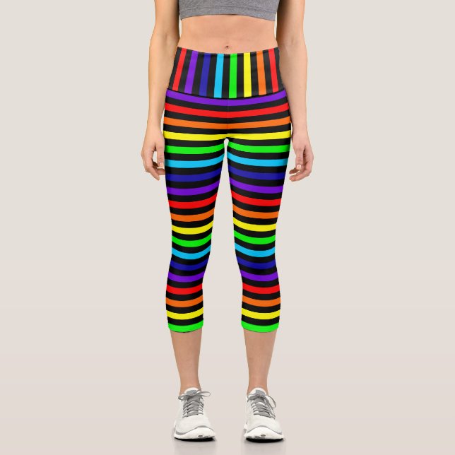 Rainbow Stripes Capris (Front)