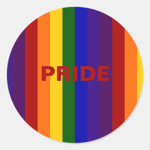 Rainbow Stripes Classic Round Sticker