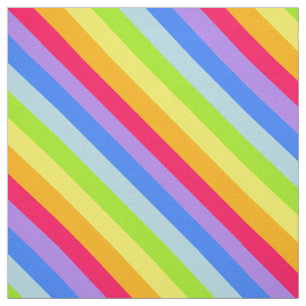Rainbow stripes colourful patterned fabric