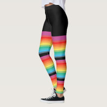 Rainbow Stripes Colours Fake Tight- Knee Socks