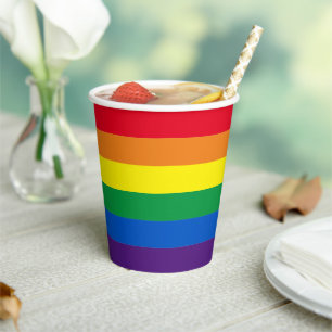 Rainbow stripes colours Lgbt gay flag Paper Cups