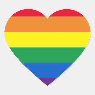 Rainbow stripes colours Lgbt Lgbtq gay flag Heart Sticker