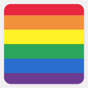 Rainbow stripes colours Lgbt Lgbtq gay flag Square Sticker