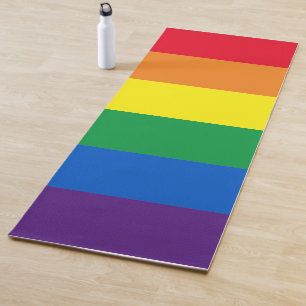 Rainbow stripes colours Lgbt Lgbtq gay flag Yoga Mat