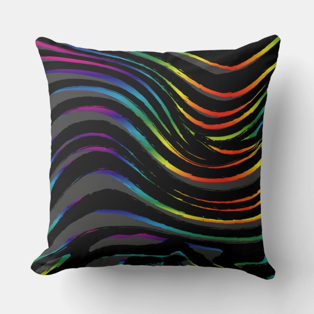 Rainbow Stripes Cushion (Front)