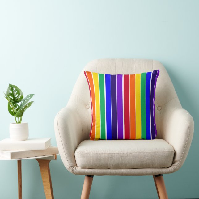 Rainbow Stripes  Cushion (Chair)