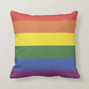 Rainbow stripes cushion