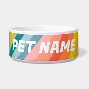 Rainbow Stripes Customized Dog Pet Water Food
