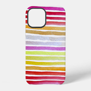 Rainbow stripes cute watercolor iPhone 12 case