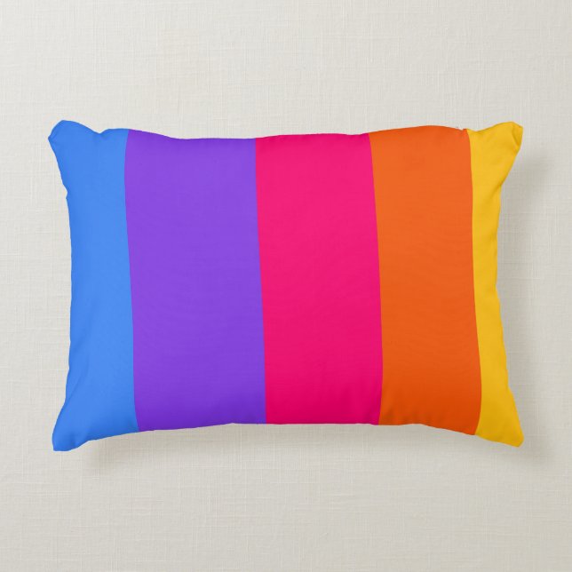 Rainbow Stripes Decorative Cushion (Front)