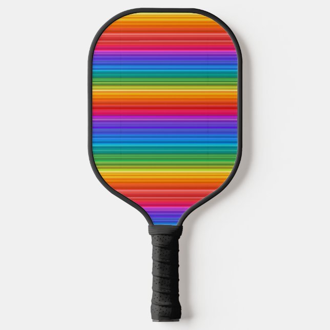 Rainbow Stripes Design Pickleball Paddle (Front)