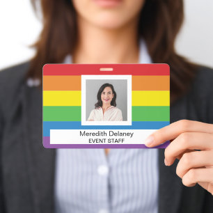 Rainbow Stripes Employee Staff Photo Event ID Badge