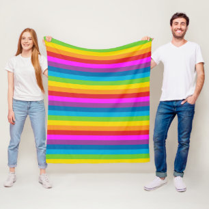 Rainbow Stripes Fleece Blanket