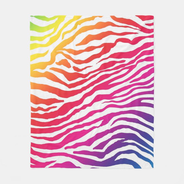 Rainbow Stripes Fleece Blanket (Front)