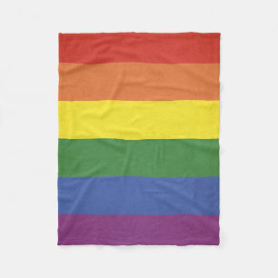 Rainbow stripes fleece blanket