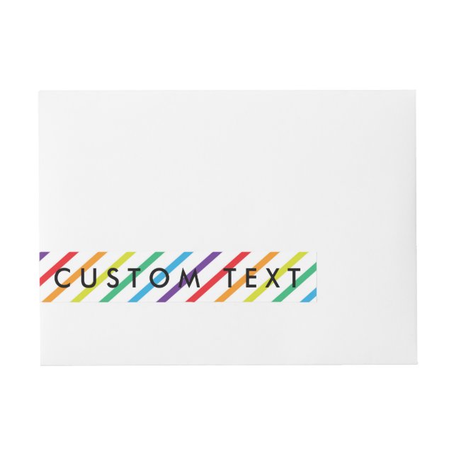 Rainbow Stripes Fun Wrap Around Invite Labels (Front)