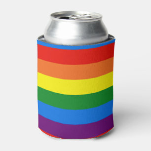 Rainbow Stripes Gay Pride LGBT Support Custom Can Cooler