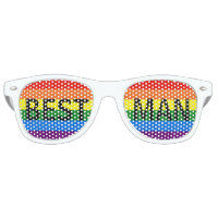 Rainbow Stripes Gay Wedding Party Shades Bestman