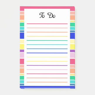 Rainbow Stripes Happy Colourful Post-it Notes