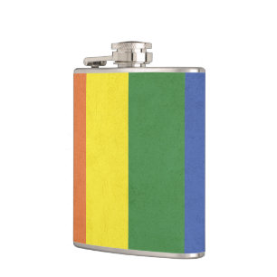 Rainbow stripes hip flask