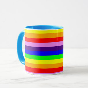 Rainbow Stripes Horizontal Classic Bright Colourfu Mug
