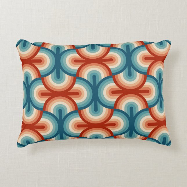 Rainbow stripes illustration pattern decorative cushion (Front)