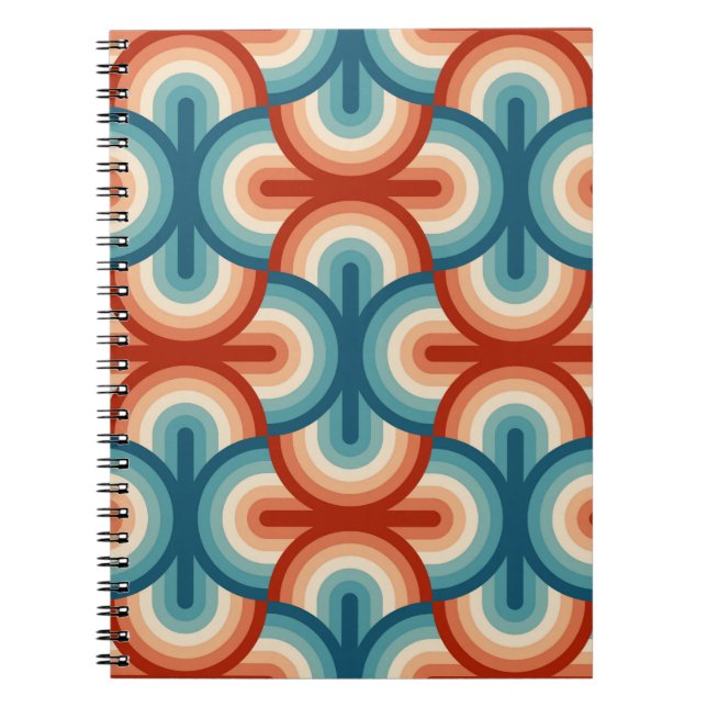 Rainbow stripes illustration pattern notebook (Front)