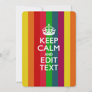 Rainbow Stripes Keep Calm And Your Text Customise