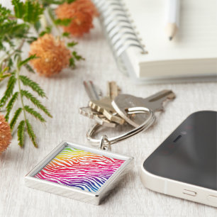 Rainbow Stripes Key Ring