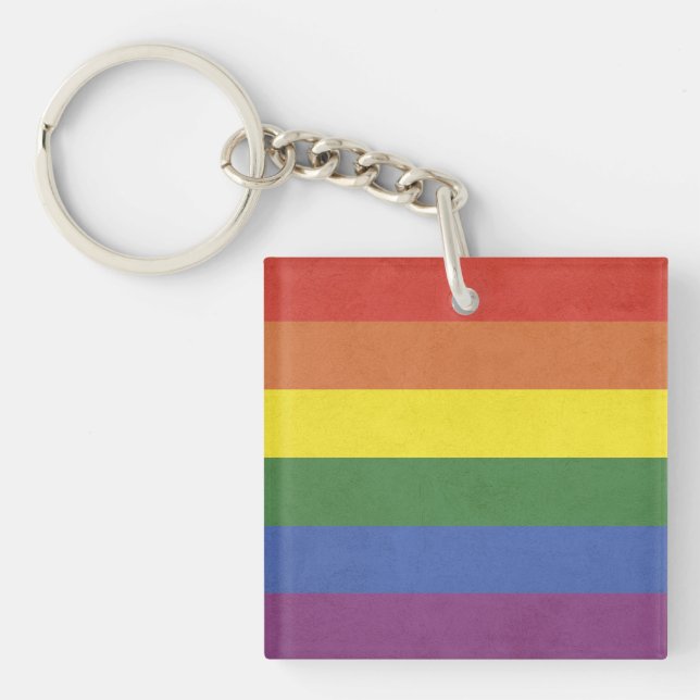 Rainbow stripes key ring (Front)