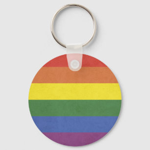 Rainbow stripes key ring