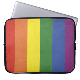 Rainbow stripes laptop sleeve