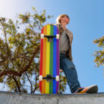 Rainbow Stripes LGBT Gay Pride Skateboard<br><div class="desc">Celebrate your LGBT pride with a rainbow stripe pattern featuring red,  orange,  yellow,  green,  blue,  and violet lines.

To see the colourful gay pride design on other items,  click the "Rocklawn Arts" collection.</div>