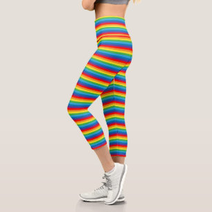 Rainbow Stripes LGBTQ Pattern Capri Leggings