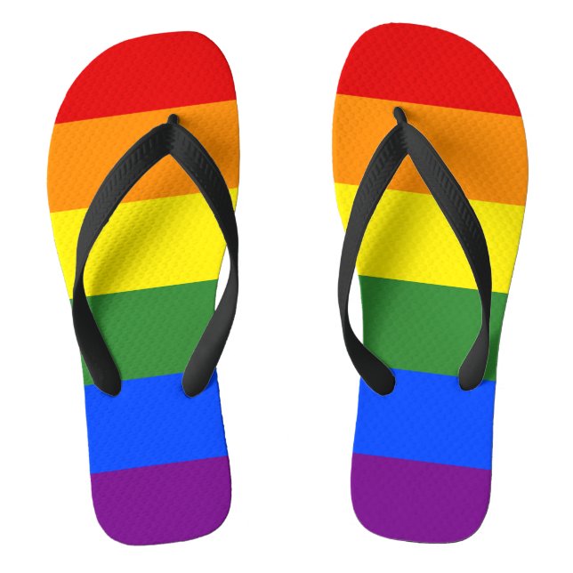 Rainbow Stripes LGBTQ Pride Jandals (Footbed)