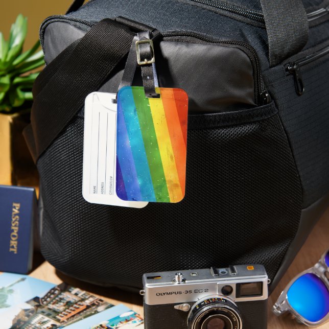 Rainbow Stripes  Luggage Tag (Front & Back)