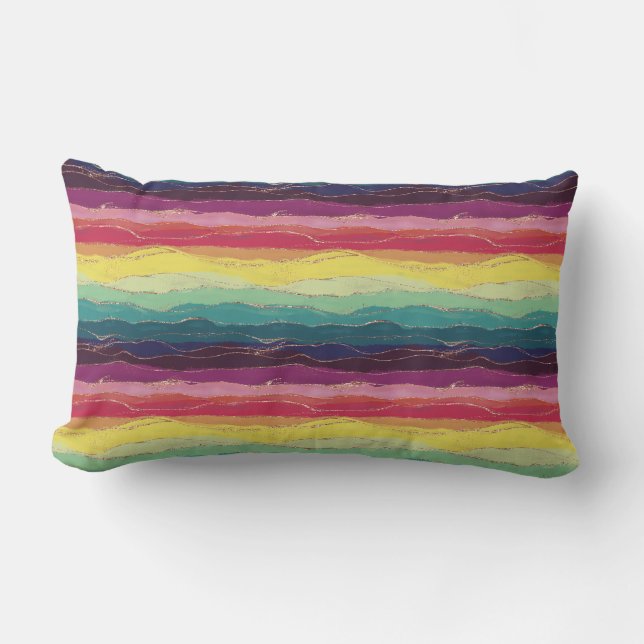 Rainbow Stripes Lumbar Cushion (Front)
