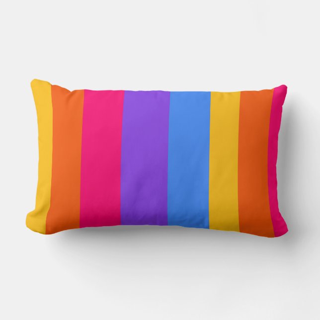 Rainbow Stripes Lumbar Cushion (Front)