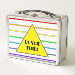 Rainbow Stripes Lunch Snack Time Metal Lunch Box