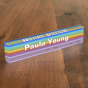 Rainbow Stripes Nameplate