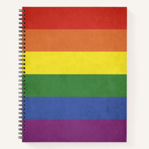 Rainbow stripes notebook