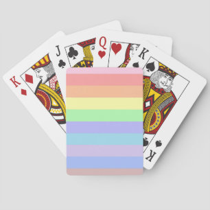 Rainbow Stripes of Pastel Colours Playing Cards