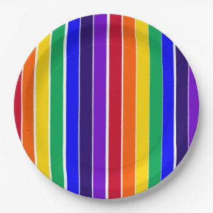 Rainbow Stripes  Paper Plate