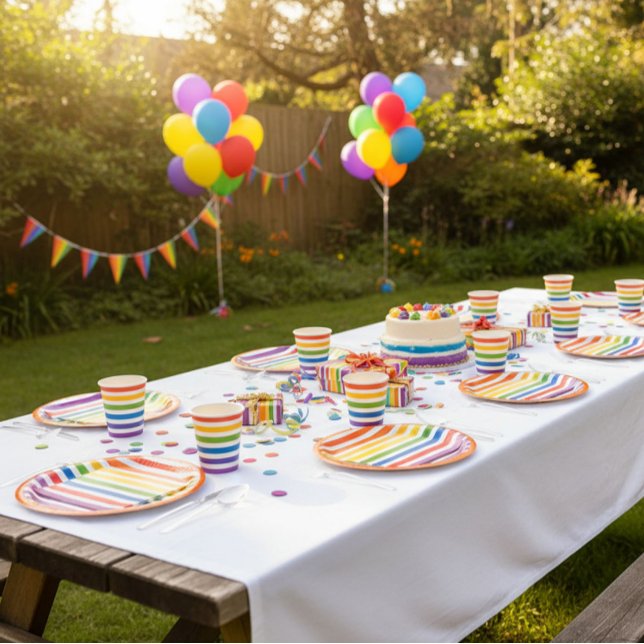 Rainbow Stripes  Paper Plate (Creator Uploaded)