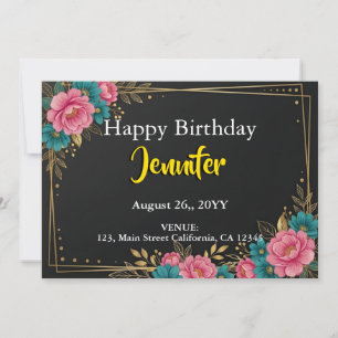 Rainbow Stripes Pattern Birthday Custom Template