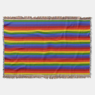 Rainbow Stripes Pattern colourful classic Throw Blanket