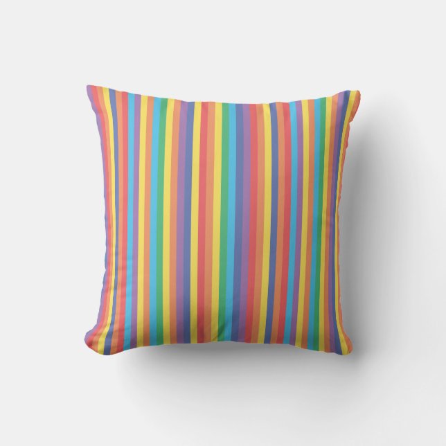 Rainbow Stripes Pattern Cushion (Front)